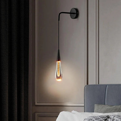 Contemporary Glass Raindrop LED Wall Sconce 1-Light