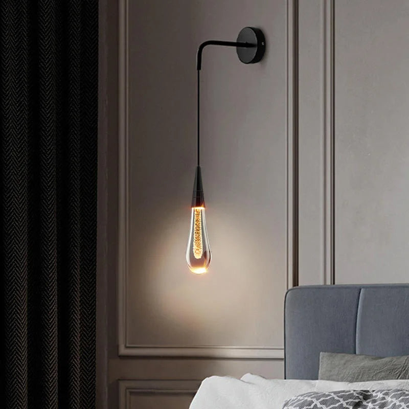 Contemporary Glass Raindrop LED Wall Sconce 1-Light