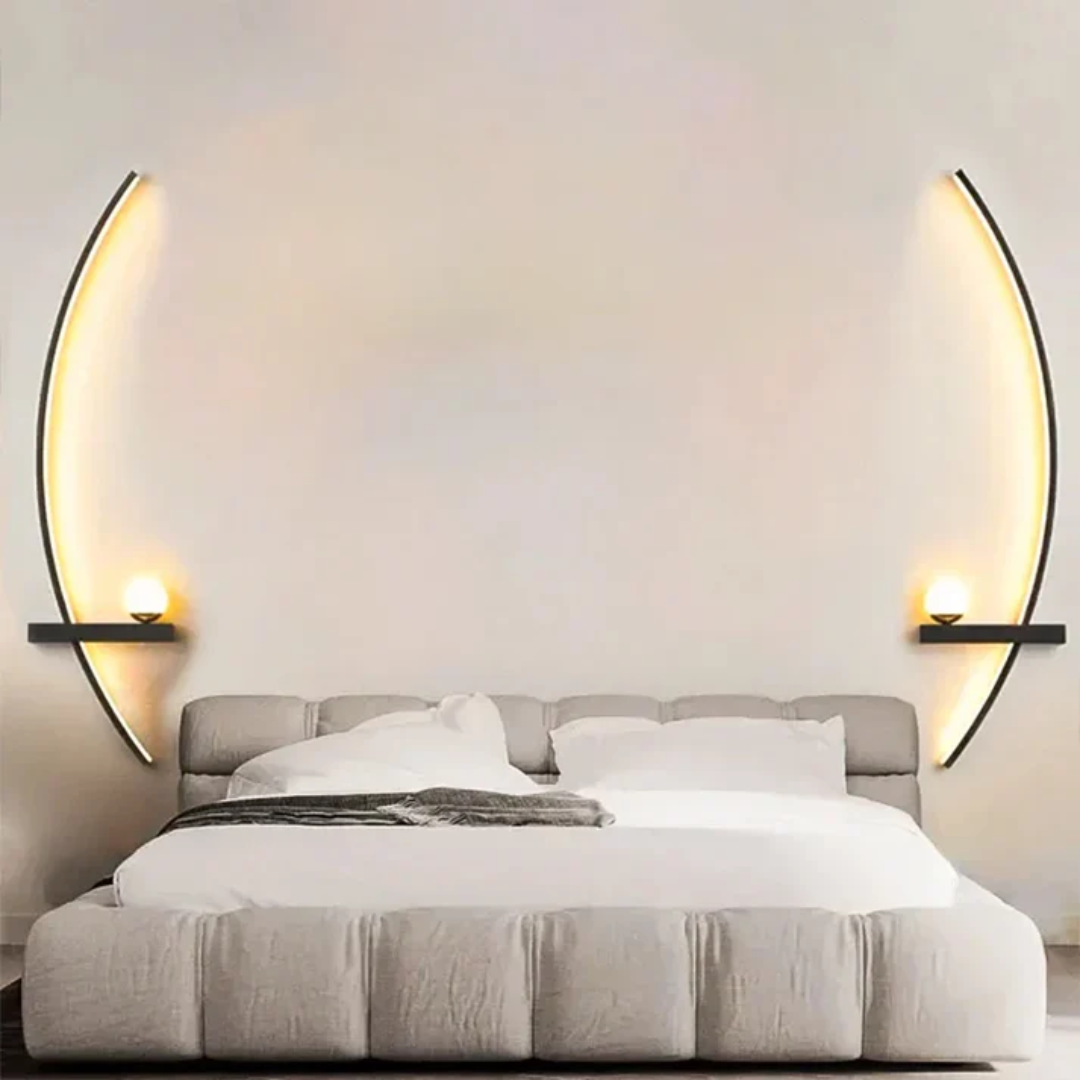 Contemporary Brass Arc LED Wall Sconce 2-Lights