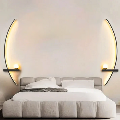 Contemporary Brass Arc LED Wall Sconce 2-Lights