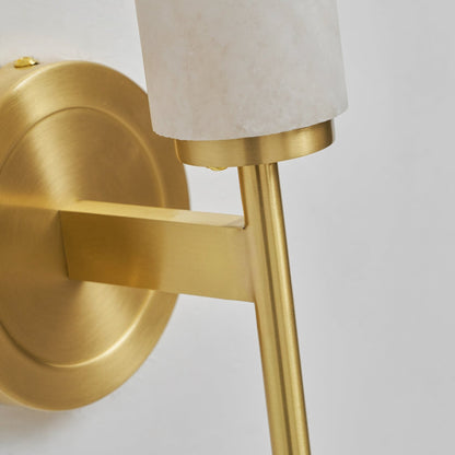 Modern Metal Faux Alabaster Wall Light