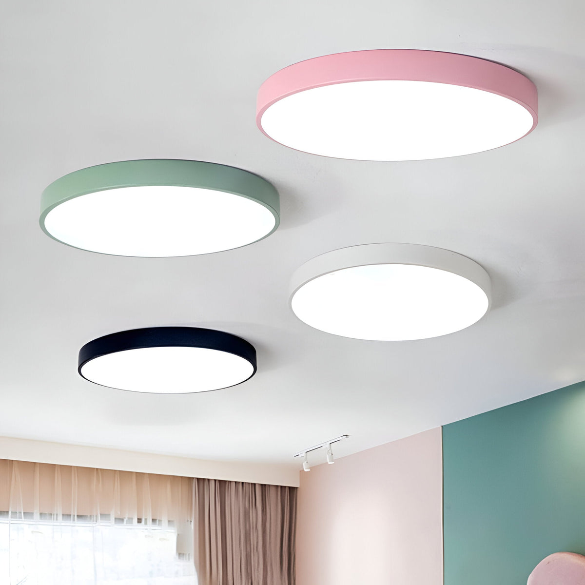 Contemporary Iron Minimal Frame Ceiling Light 1-Light