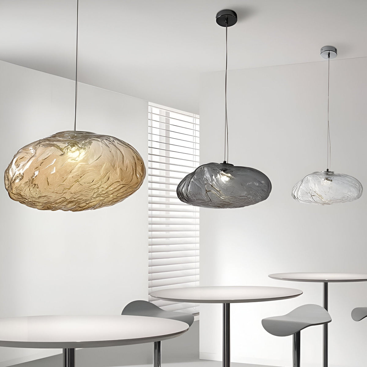 Minimalist Glass Adjustable Cable Pendant Light 1-Light