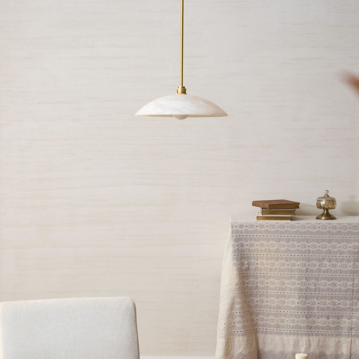 Modern Marble Copper Pendant Light 1-Light