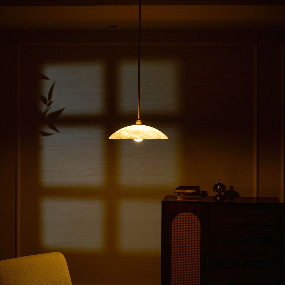 Modern Marble Copper Pendant Light 1-Light