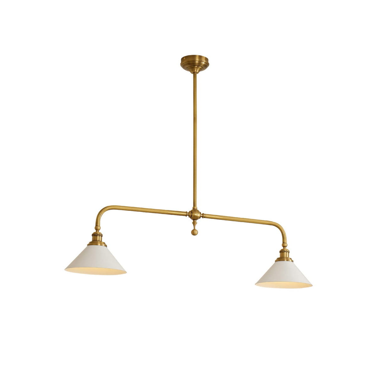 Modern Brass Ceramic Shades Pendant Light 2-Light