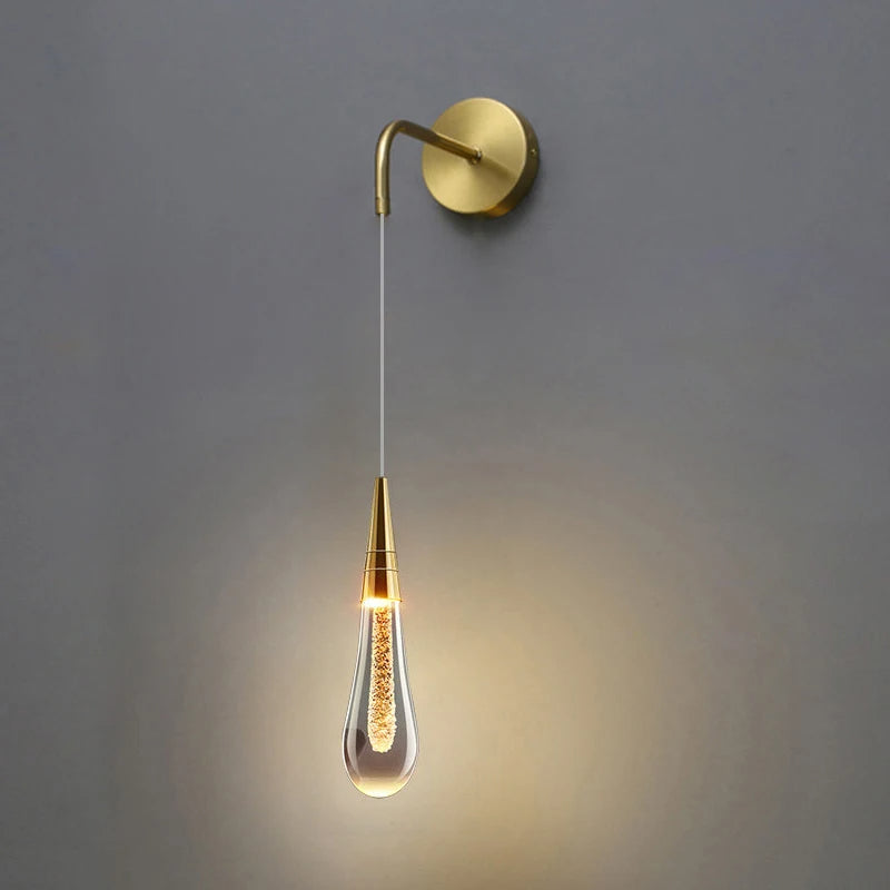 Contemporary Glass Raindrop LED Wall Sconce 1-Light