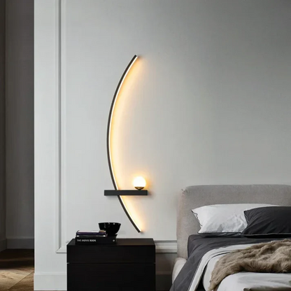 Contemporary Brass Arc LED Wall Sconce 2-Lights