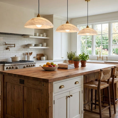 Modern Marble Copper Pendant Light 1-Light