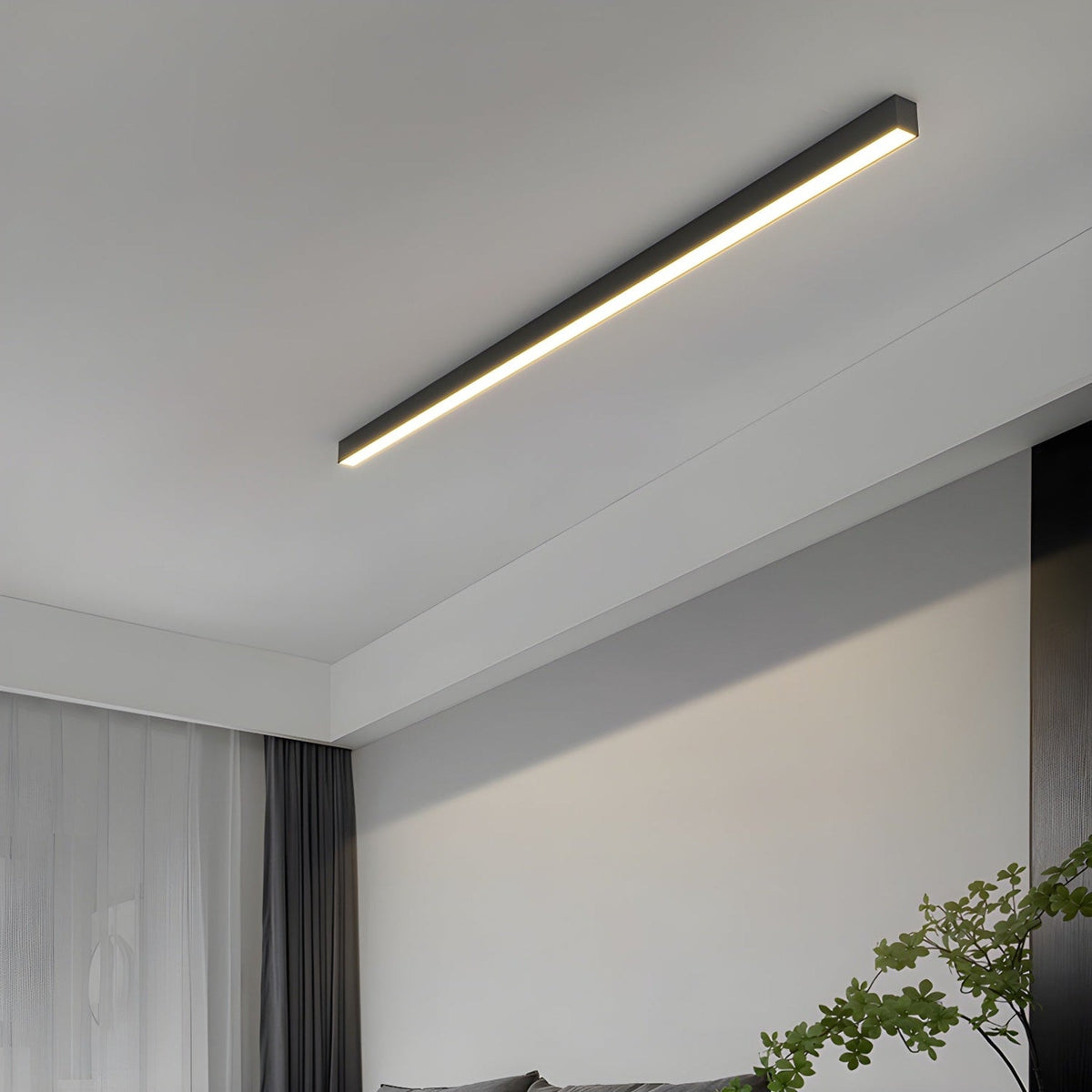 Minimalist Aluminium Linear Ceiling Light 1-Light