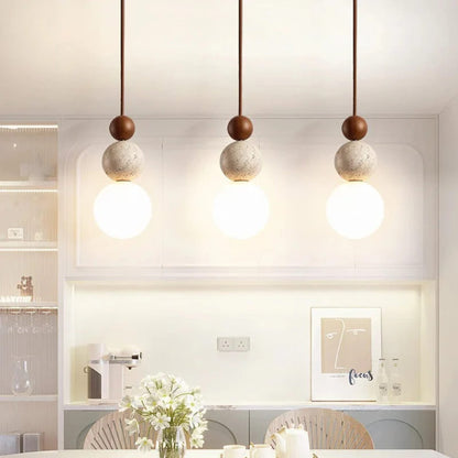 Minimalist Travertine Pendant Light 1-Light
