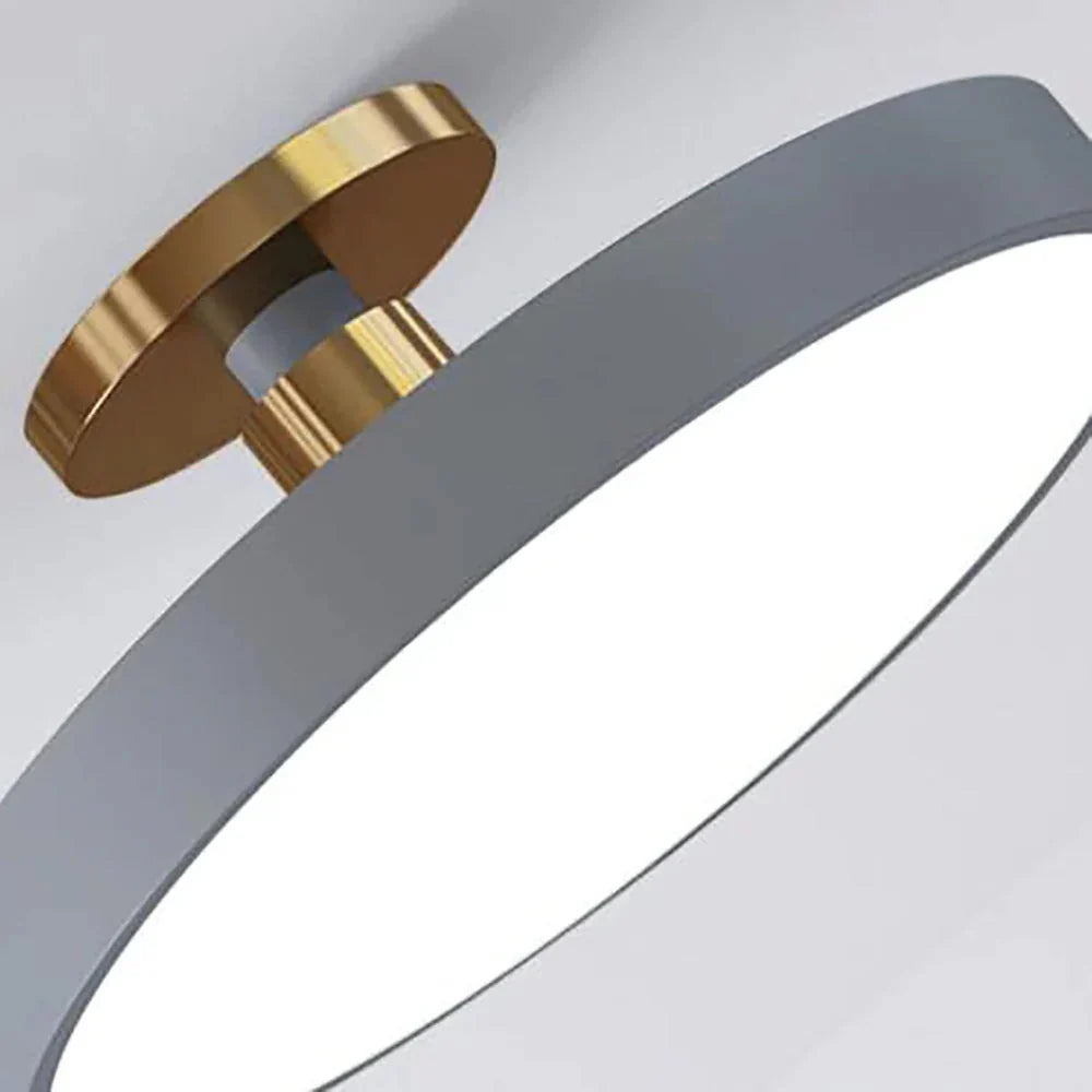Contemporary Brass Round LED Ceiling Light 1-Light
