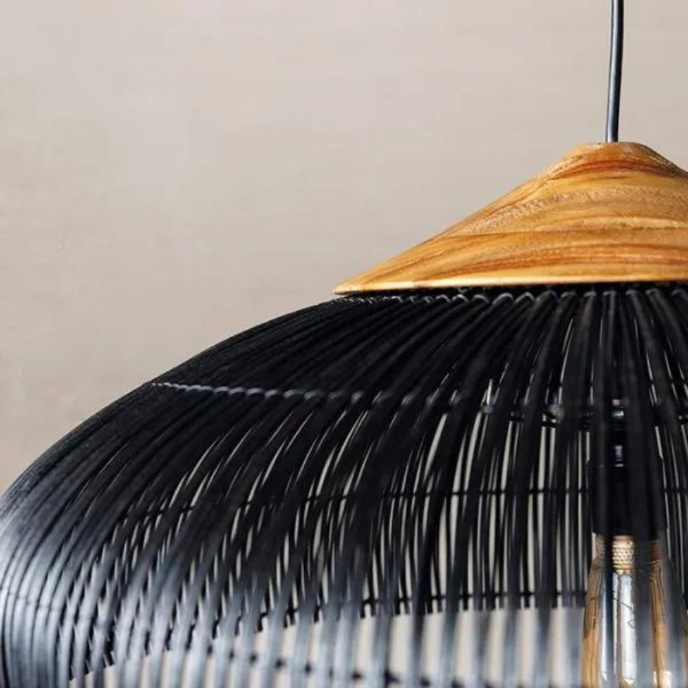 Bohemian Rattan Woven Dome Pendant Light 1-Light