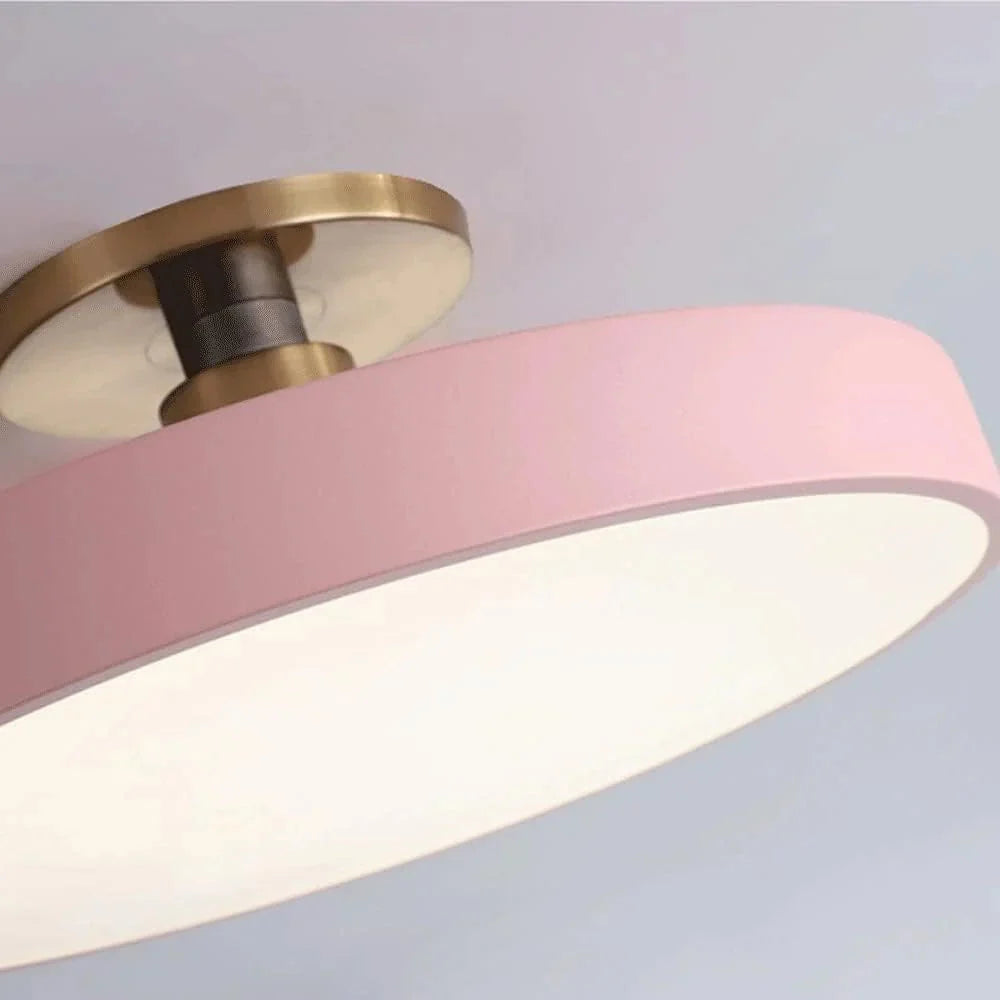 Contemporary Brass Round LED Ceiling Light 1-Light