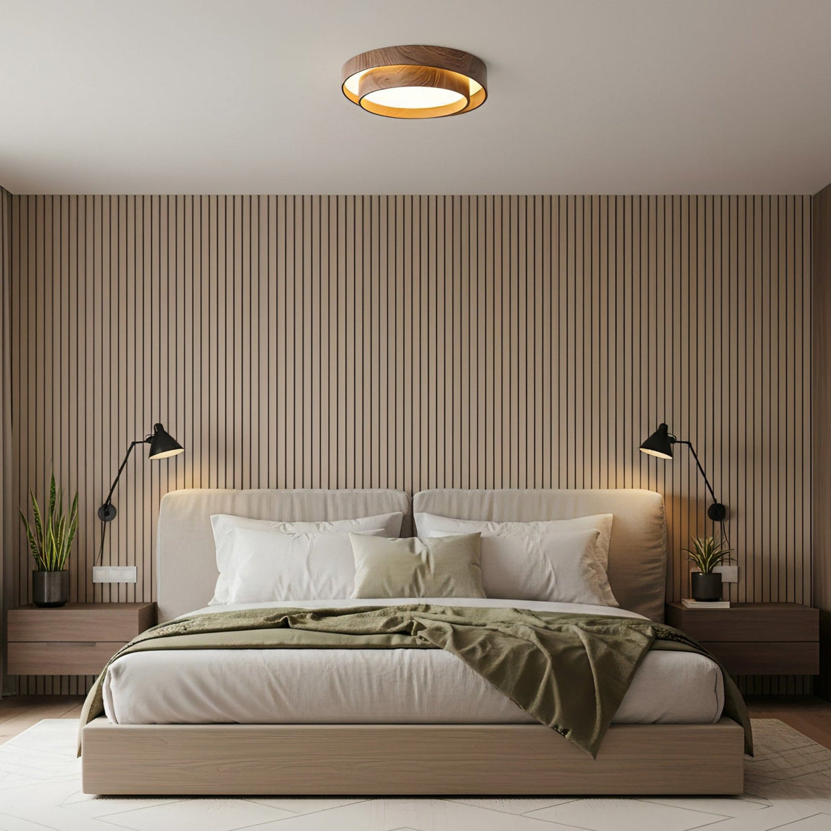 Scandinavian Iron Flush Ceiling Light 1-Light