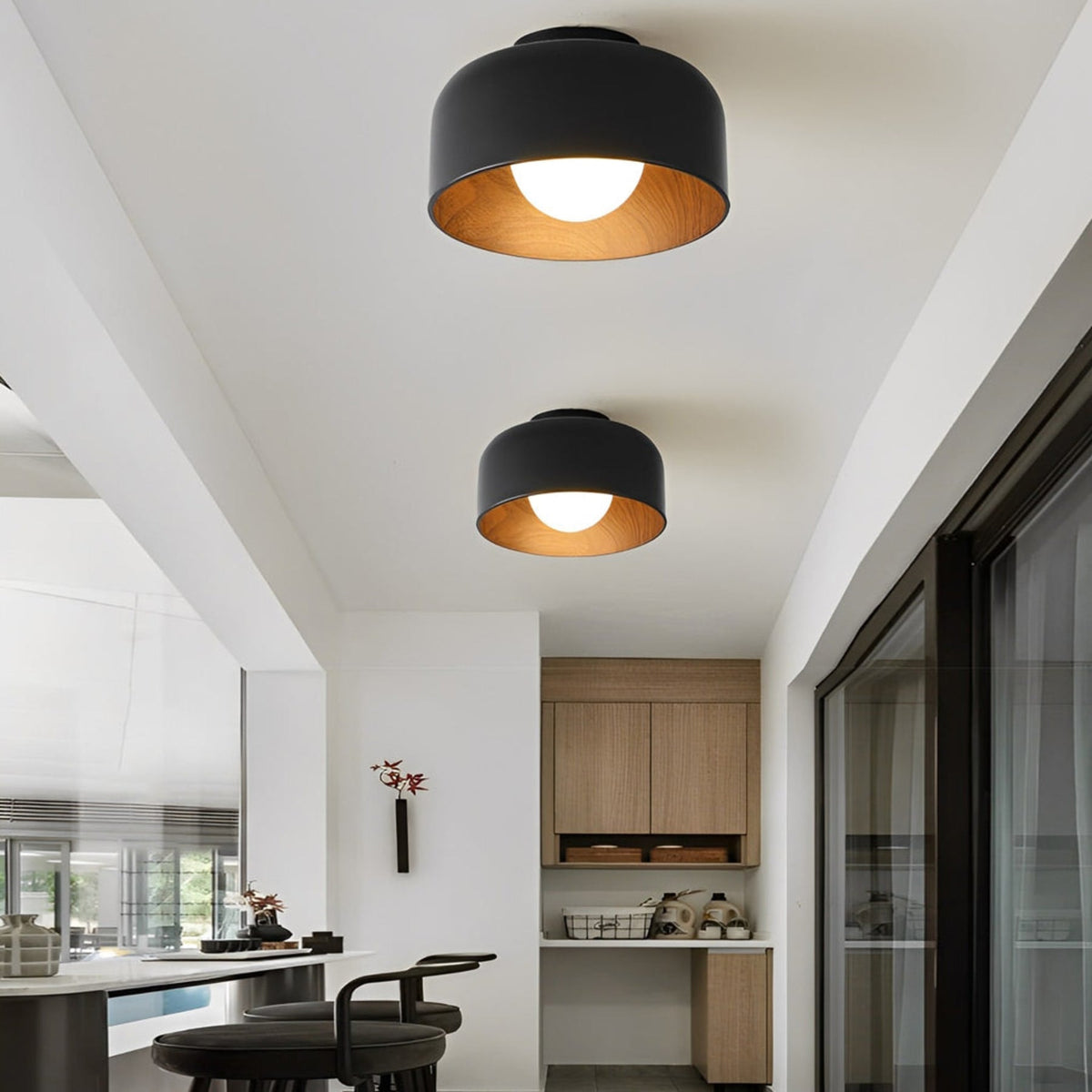 Modern Iron Semi-Flush Ceiling Light 1-Light