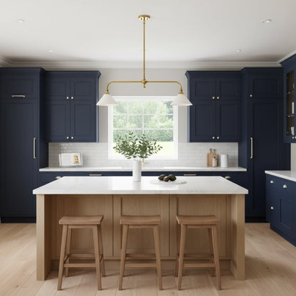 Modern Brass Ceramic Shades Pendant Light 2-Light