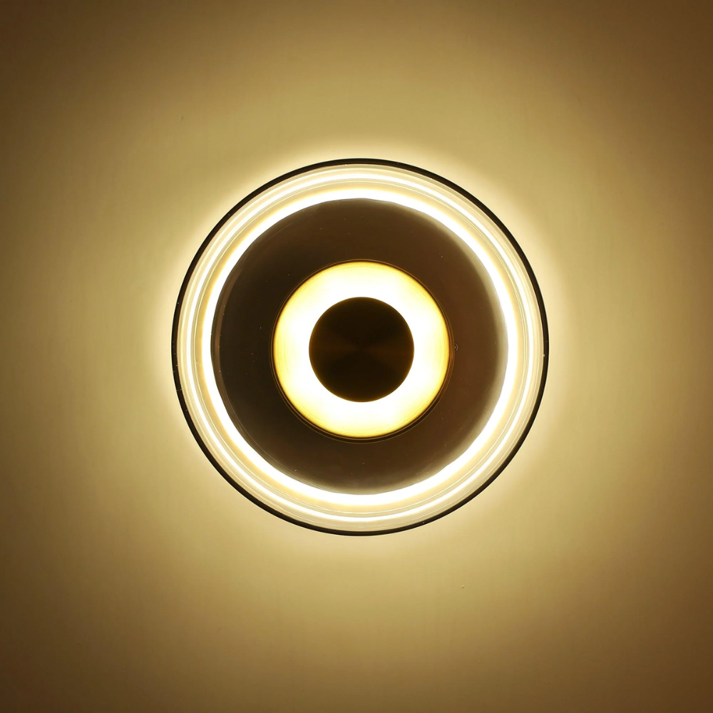 Minimal Brass & Glass Round Wall Sconce LED 1-Light