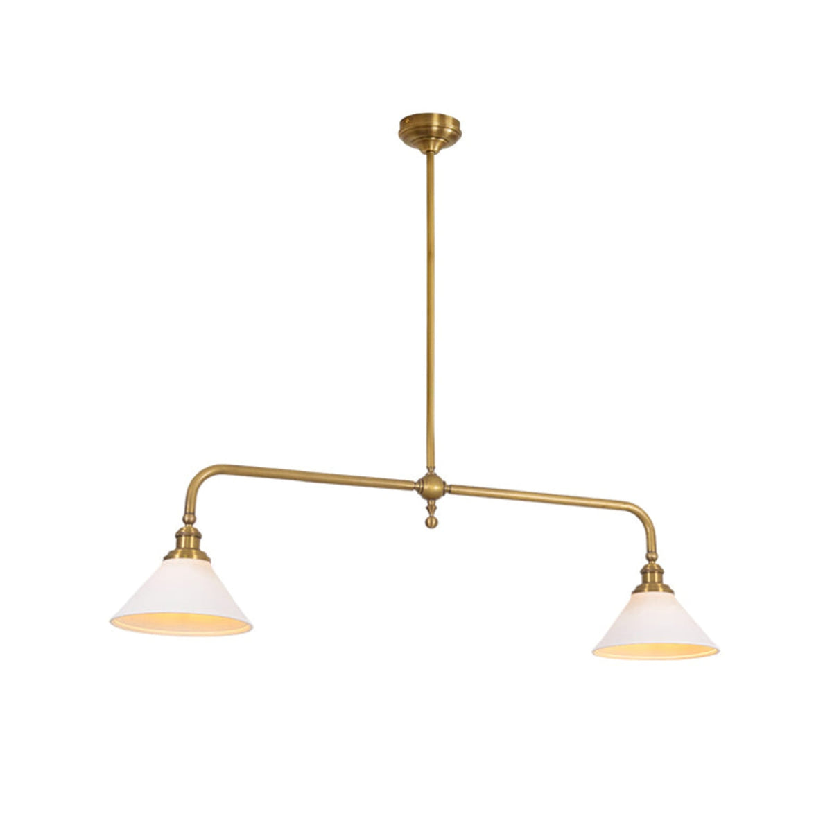 Modern Brass Ceramic Shades Pendant Light 2-Light