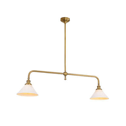 Modern Brass Ceramic Shades Pendant Light 2-Light