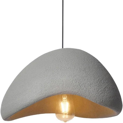 Japandi Polystyrene Textured Shade Pendant Light 1-Light