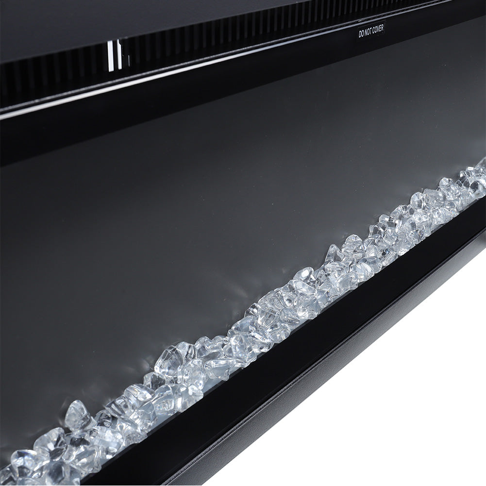 Slim Wall Mounted Electric Fireplace 40/50/60 Inch – 12 Flame Colours, Thermostat & Remote Control