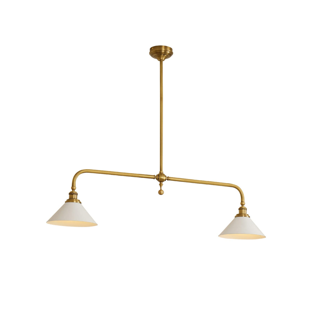 Modern Brass Ceramic Shades Pendant Light 2-Light