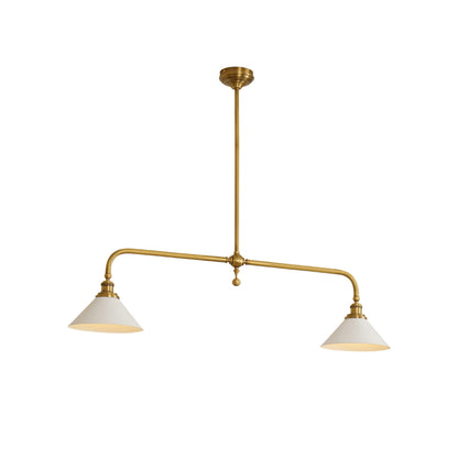 Modern Brass Ceramic Shades Pendant Light 2-Light
