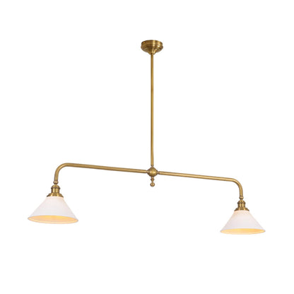 Modern Brass Ceramic Shades Pendant Light 2-Light