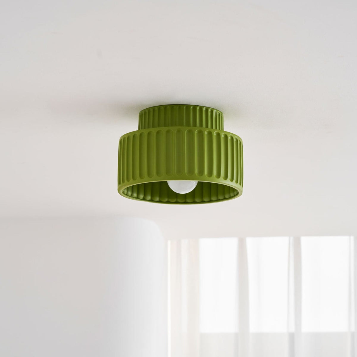 Modern Resin Semi-Flush Ceiling Light 1-Light