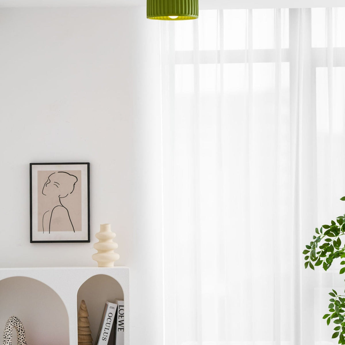 Modern Resin Semi-Flush Ceiling Light 1-Light