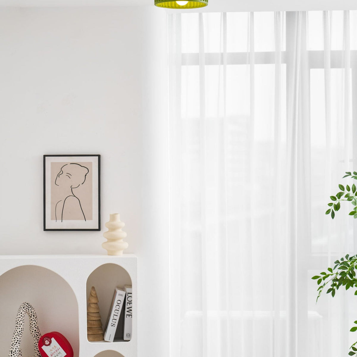 Modern Resin Semi-Flush Ceiling Light 1-Light