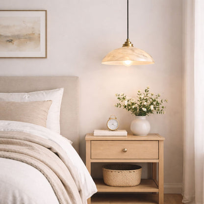 Modern Marble Copper Pendant Light 1-Light