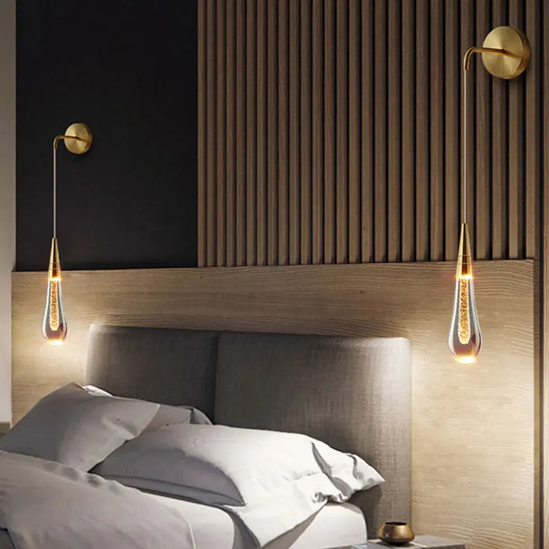 Contemporary Glass Raindrop LED Wall Sconce 1-Light