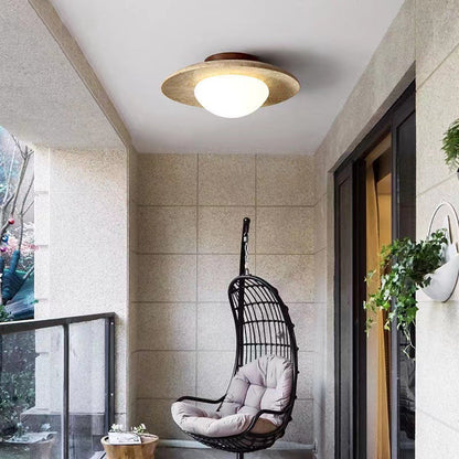 Nordic Minimalist Travertine Round LED Ceiling Light 1-Light