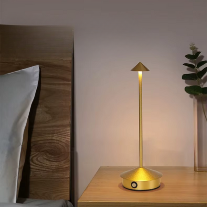 Contemporary Aluminium Cone LED Rechargeable Table Lamp 1-Light