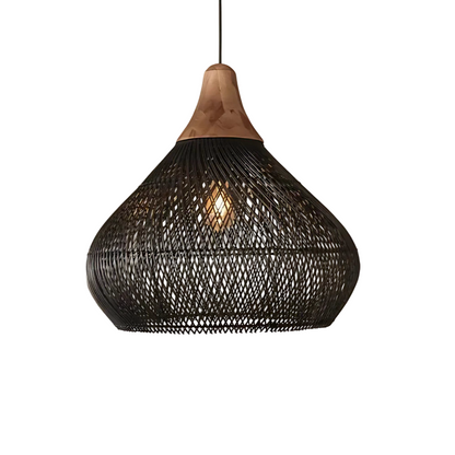 Bohemian Rattan Hand-Woven Dome Pendant Light 1-Light