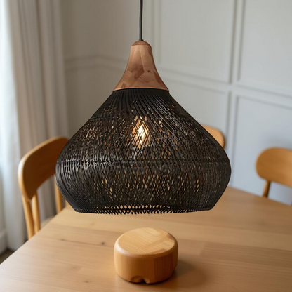 Bohemian Rattan Hand-Woven Dome Pendant Light 1-Light