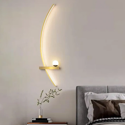 Contemporary Brass Arc LED Wall Sconce 2-Lights