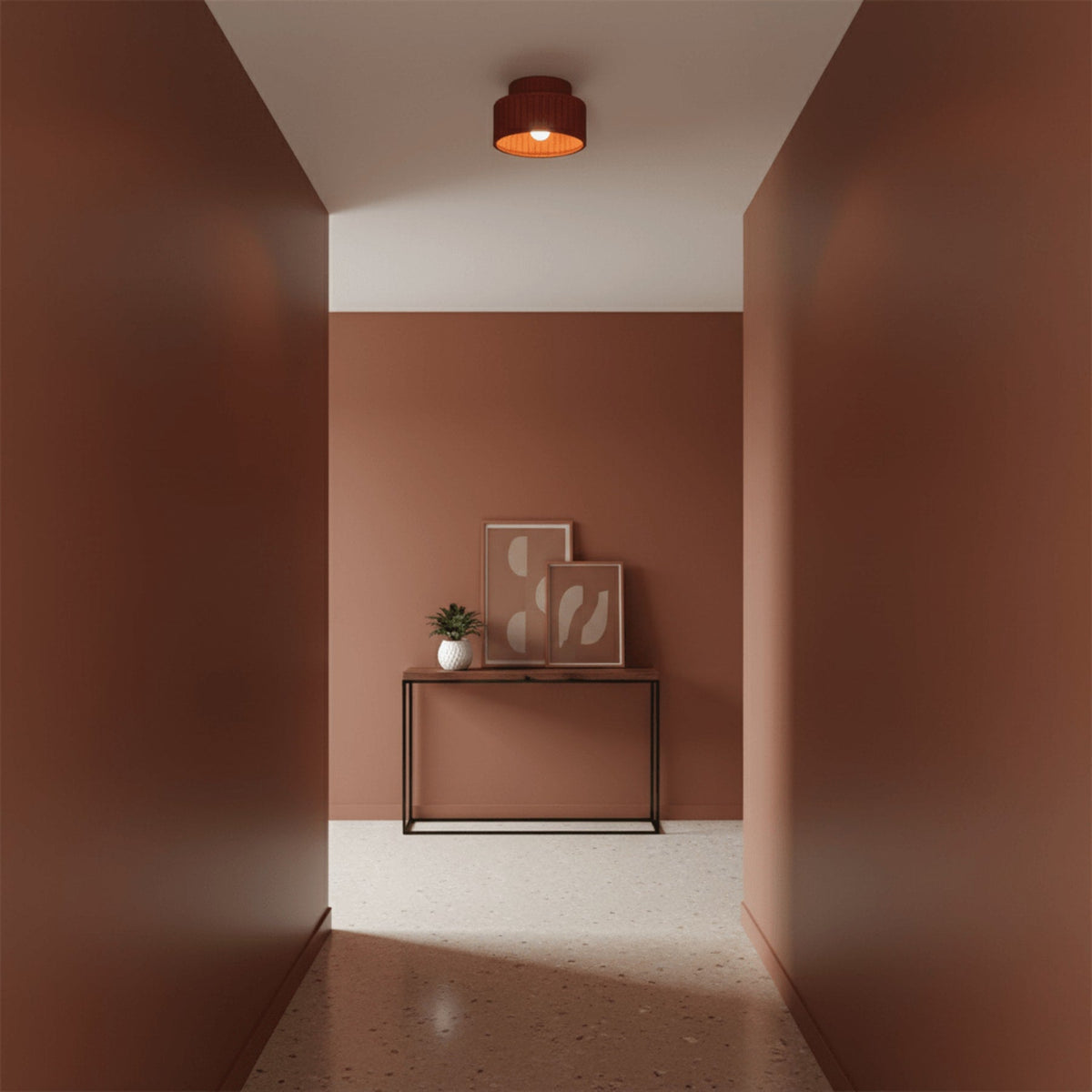 Modern Resin Semi-Flush Ceiling Light 1-Light