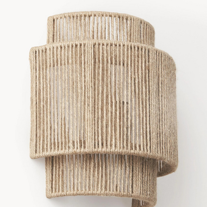 Vintage Bohemian Hand-Woven Rope Wall Sconce LED 1-Light
