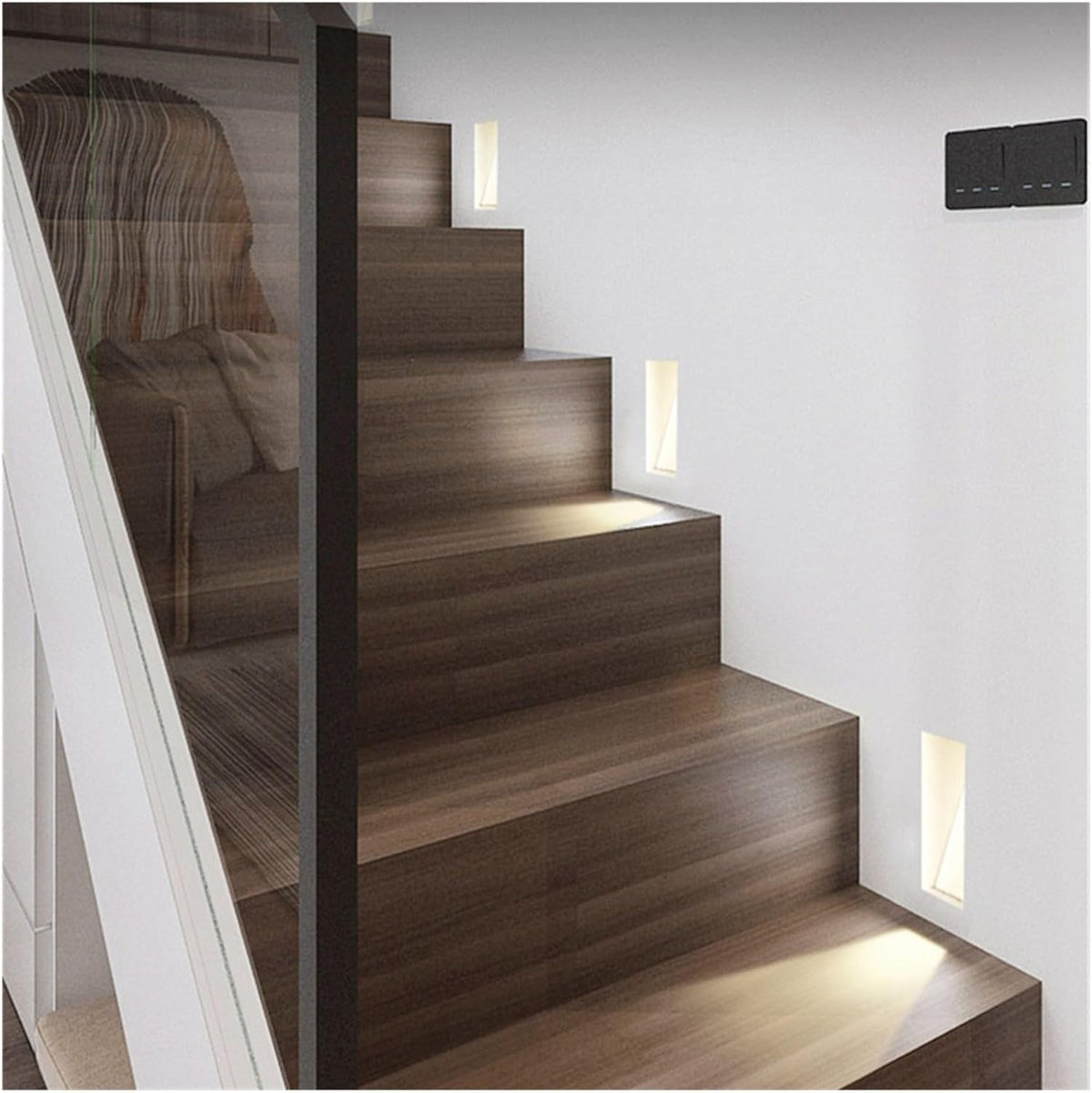 Scandinavian Frameless Stainless-Steel Stair LED Wall 1-Light