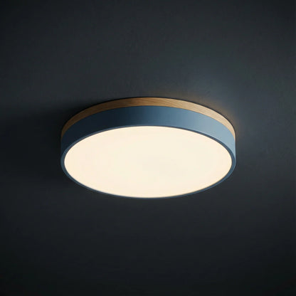 Contemporary Wood Trim Ceiling Light 1-Light