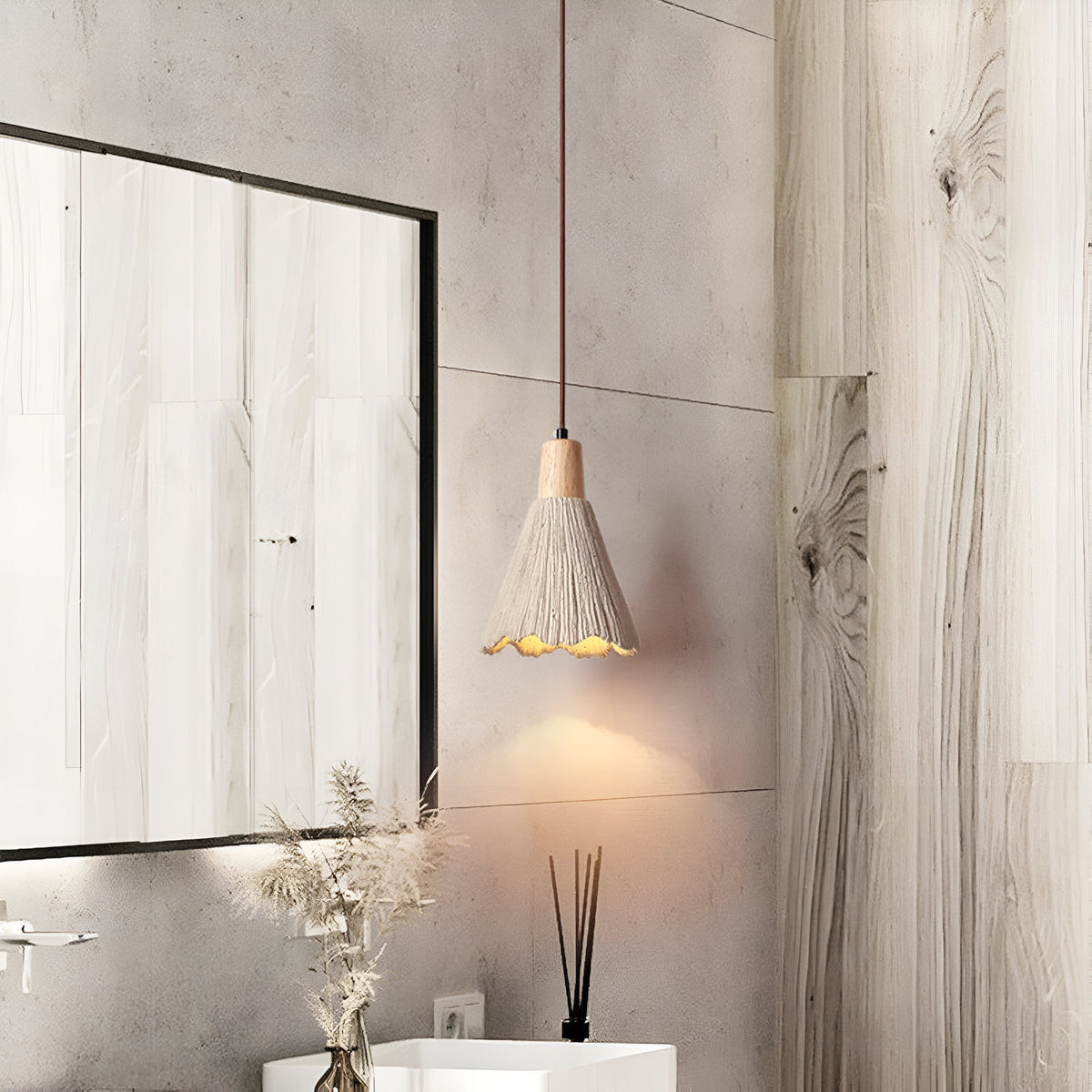 Wabi-Sabi Cement E27 Pendant Light 1-Light