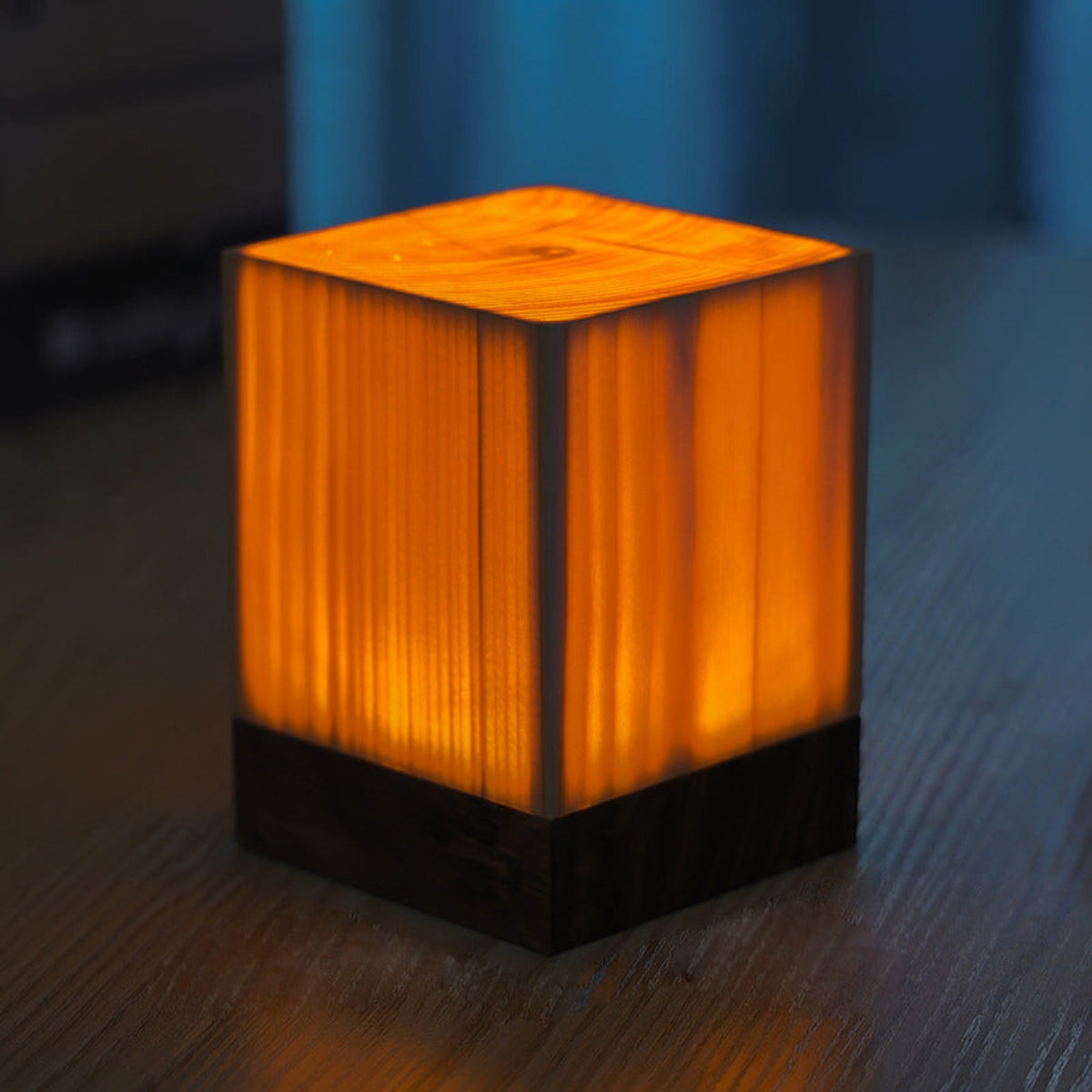 Modern Wood Rechargeable Battery Table Lamp 1-Light