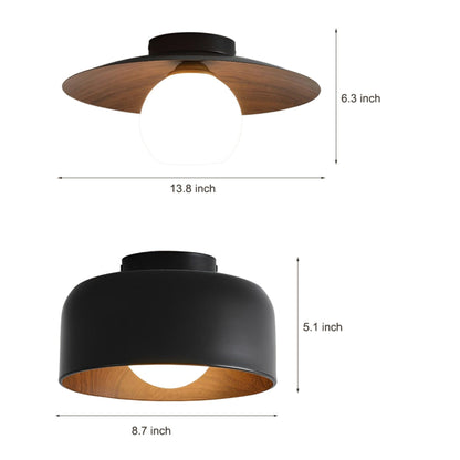 Modern Iron Semi-Flush Ceiling Light 1-Light