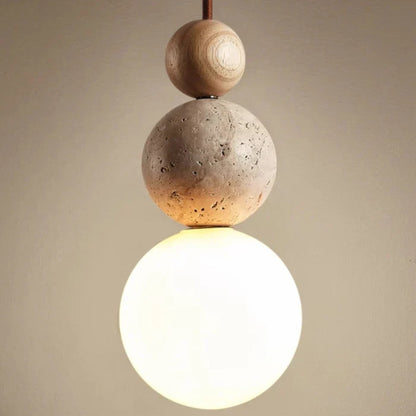 Minimalist Travertine Pendant Light 1-Light