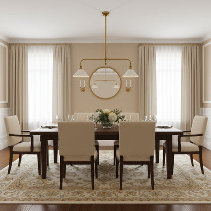 Modern Brass Ceramic Shades Pendant Light 2-Light