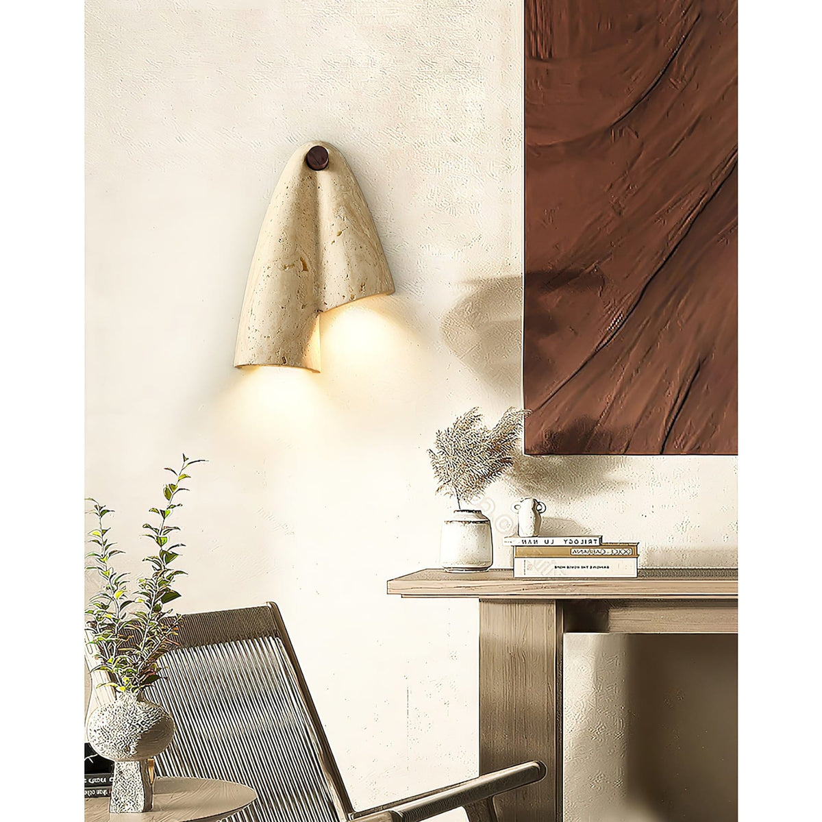 Modern Travertine Wall Light 2-Light