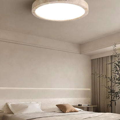 Modern Travertine Slim Profile Ceiling Light 1-Light